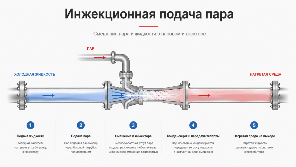 Инжекционная подача пара Инжекционная подача пара